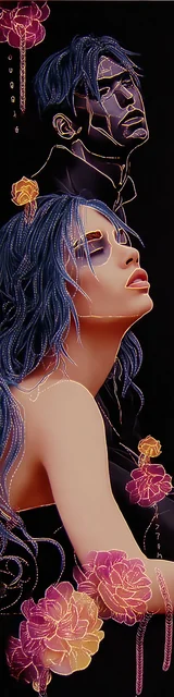 Free dark romance bookmark featuring a figure leaning over a woman